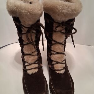 BareTraps Dark Brown Shearling Boots